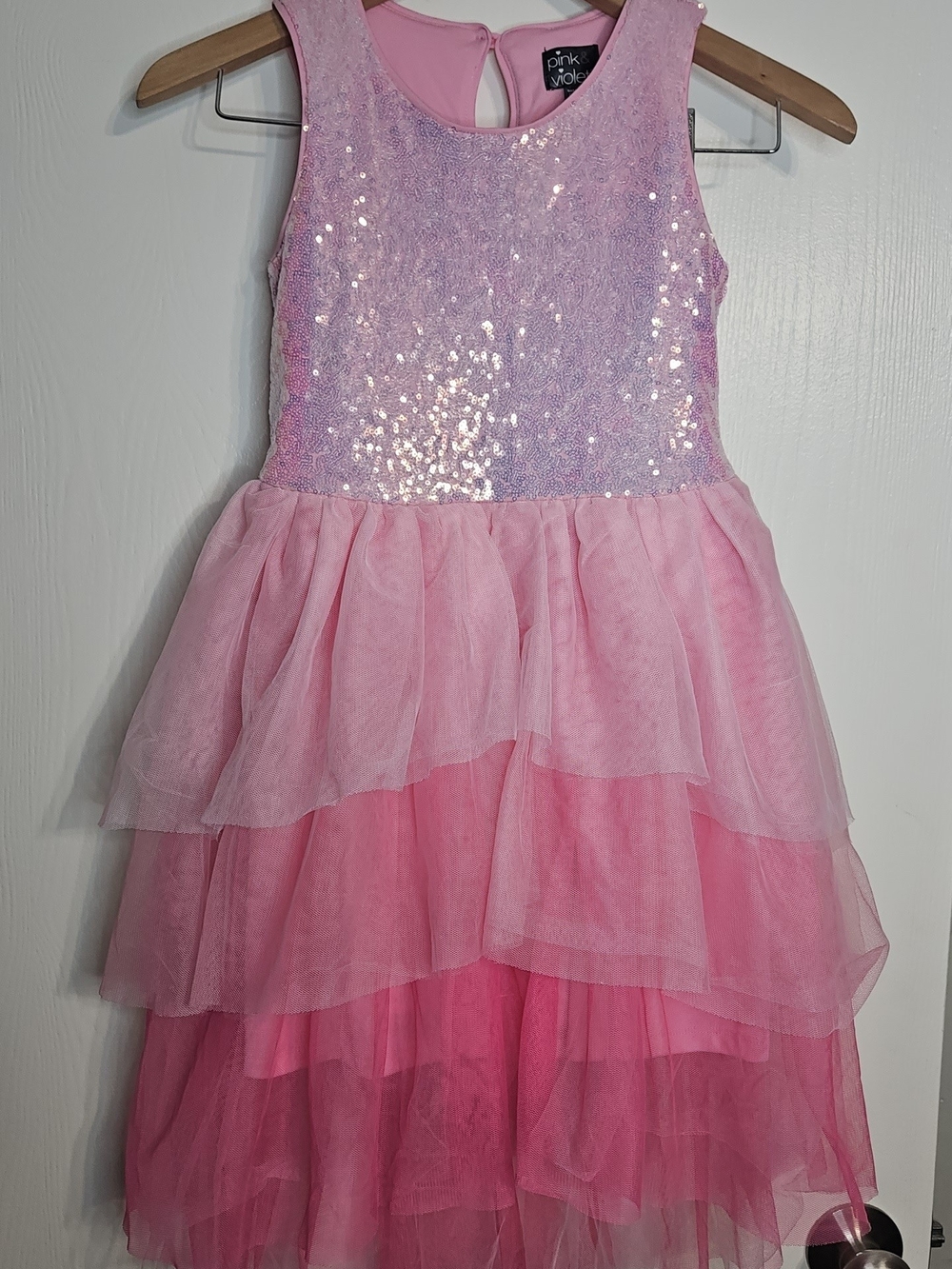 Pink Sparkle Tiered Tulle Dance Dress by Pink Violet